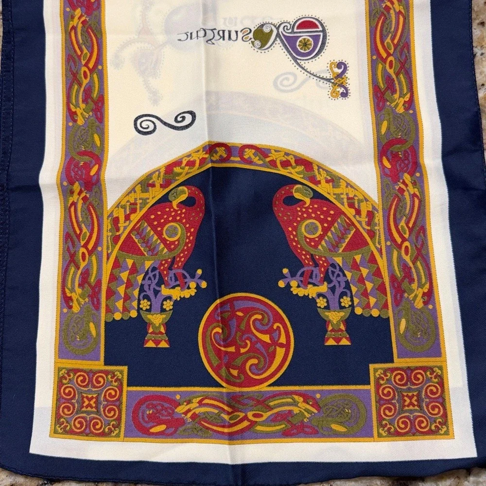 The Book of Kells Celtic Silk Scarf Womens Accessory Irish Heritage‎ Religious